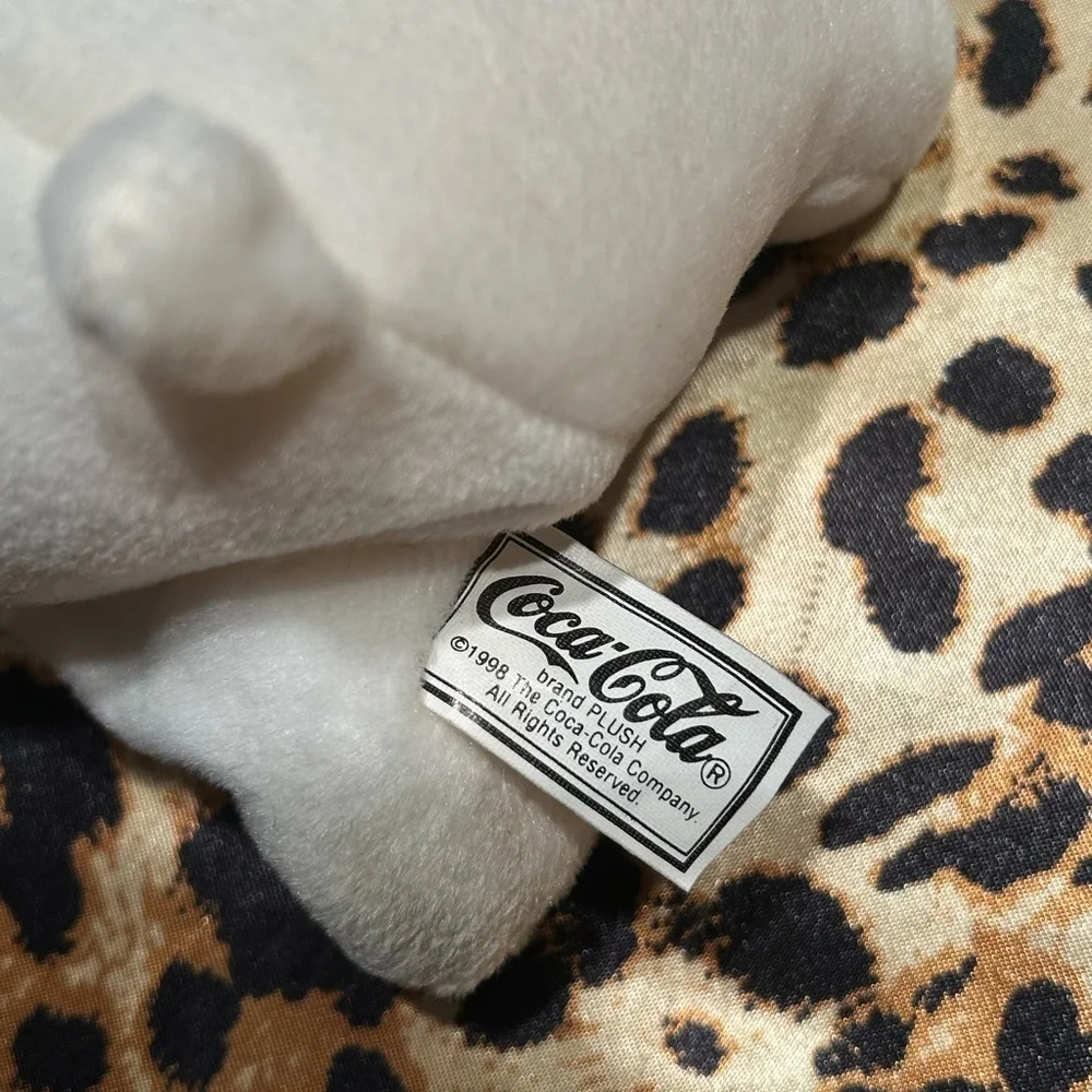 Vintage 1998 Coca-Cola Polar Bear Soda Fountain Outfit Bean Bag Plush